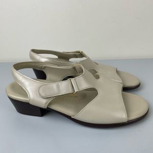 SAS Sandals Suntimer Lusso Women's Size 8.5 Shimmer Pearl Comfort Hook & Loop